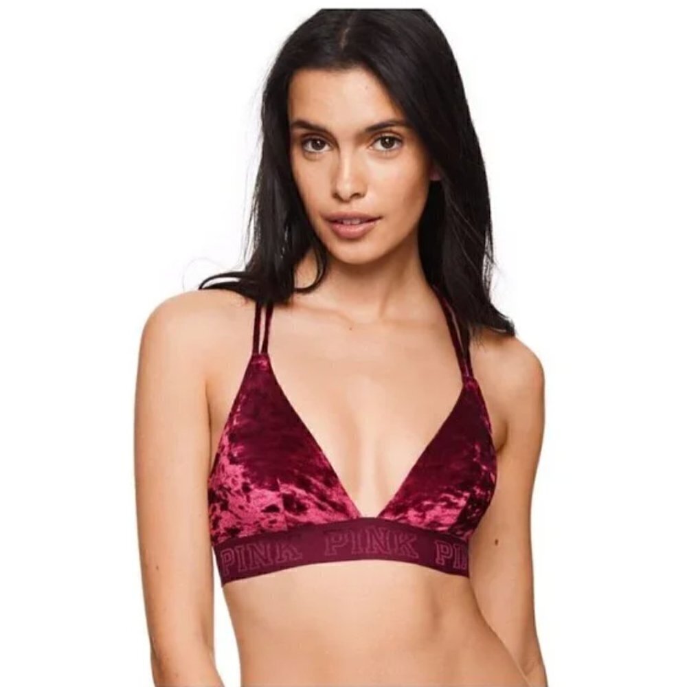 PINK Victoria's Secret Red Velvet Unlined Bralette XS